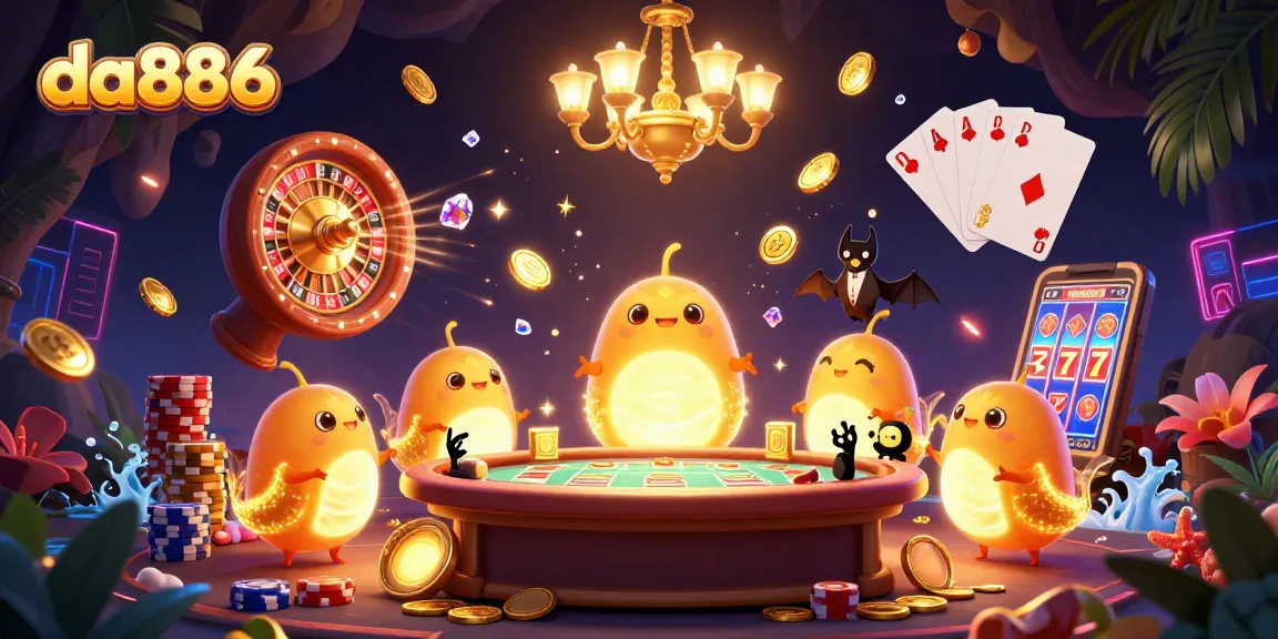Experience the excitement of da886 casino with glowing characters and dynamic game elements