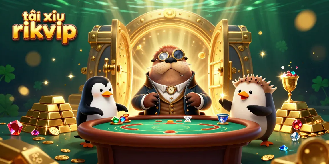 Engage in tài xỉu rikvip action at an underwater casino with colorful characters and treasures.