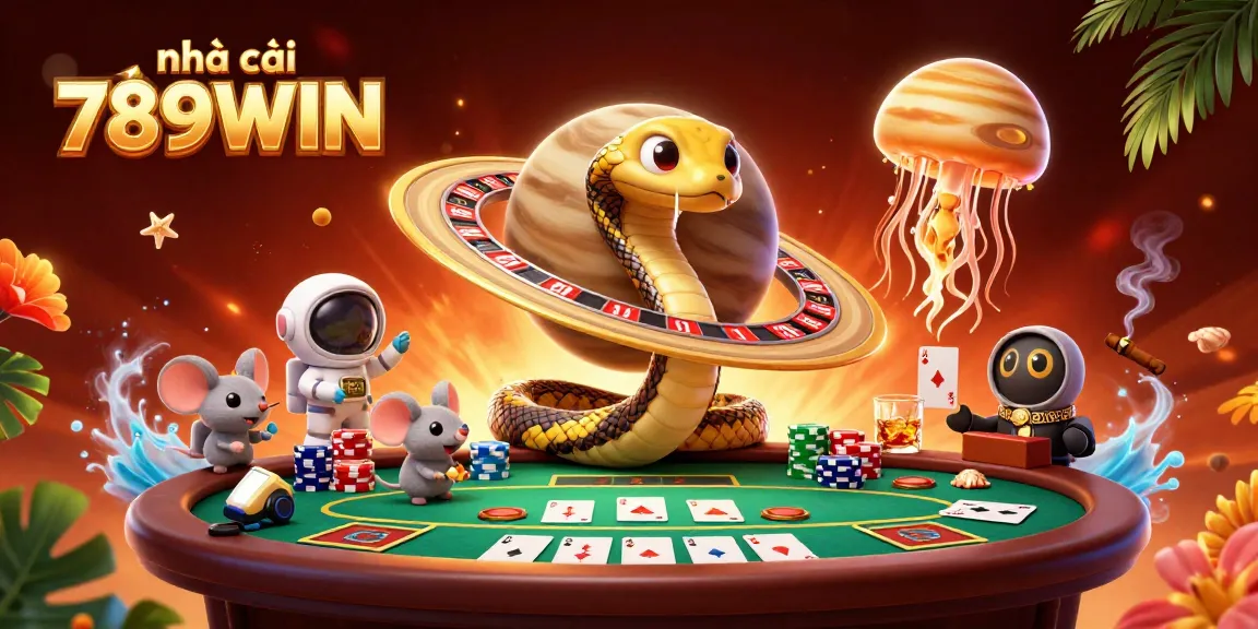 Bet on the dynamic cosmic roulette scene at nhà cái 789WIN featuring unique gambling characters.