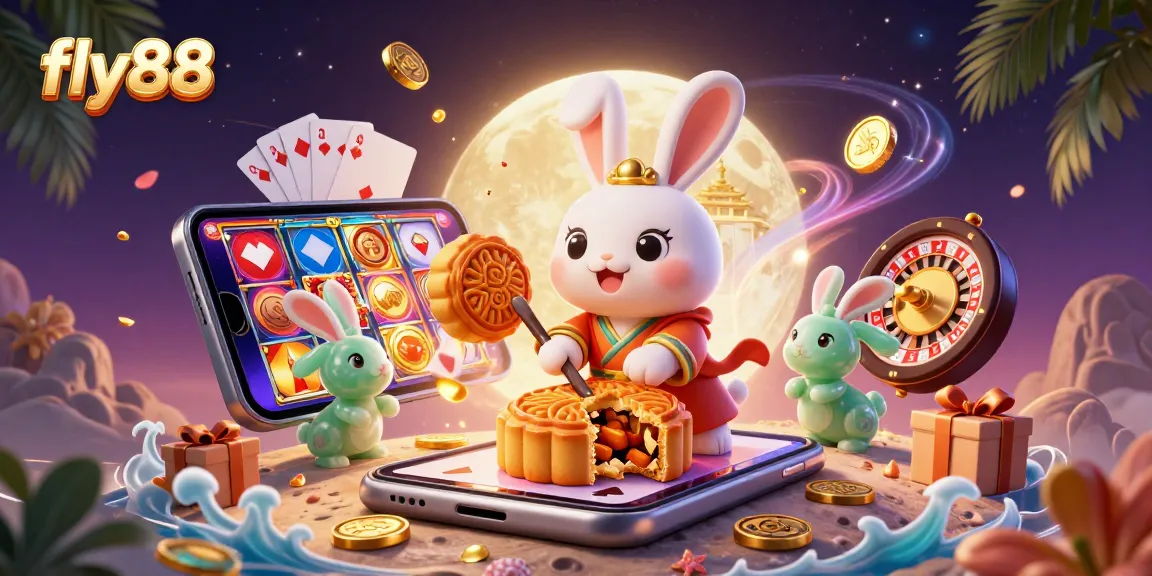 Experience thrilling casino action with fly88 in a vibrant lunar setting featuring animated games and fortune.