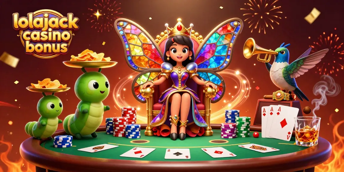 Experience the thrilling lolajack casino bonus with exciting games and vibrant 3D illustration.