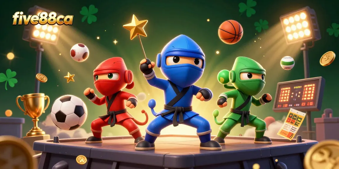 Experience the excitement of betting at five88ca with dynamic sports elements, colorful characters, and rich visuals.