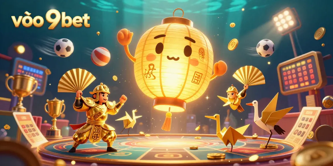 Experience the vibrant action of vào 9bet amidst golden spirits and dynamic sports elements.