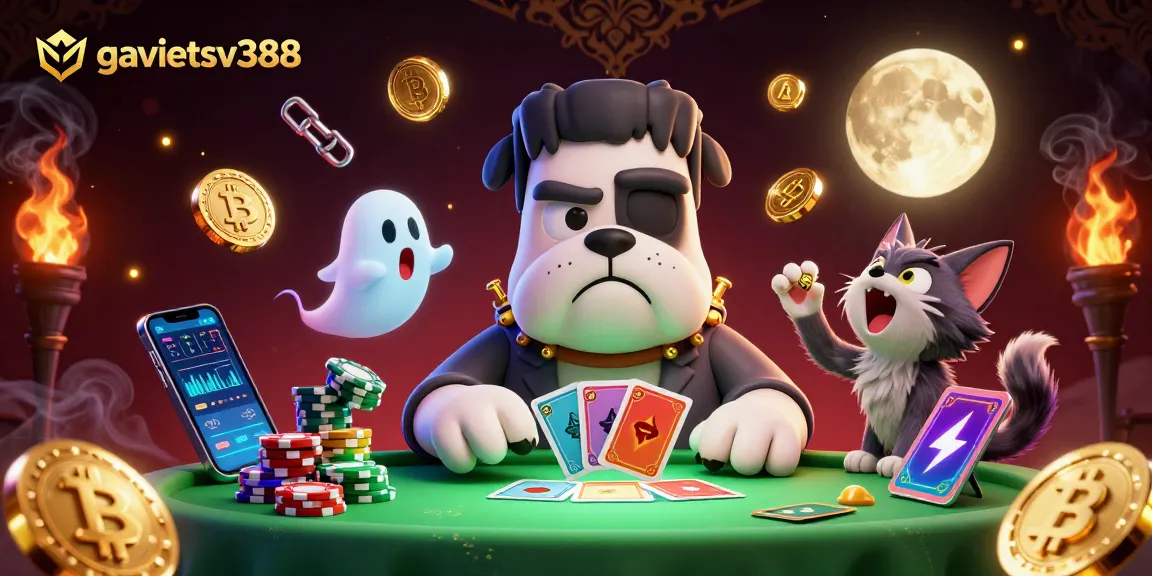 Experience thrilling action at gavietsv388 with a 3D cartoon scene featuring unique monsters and vibrant game elements.
