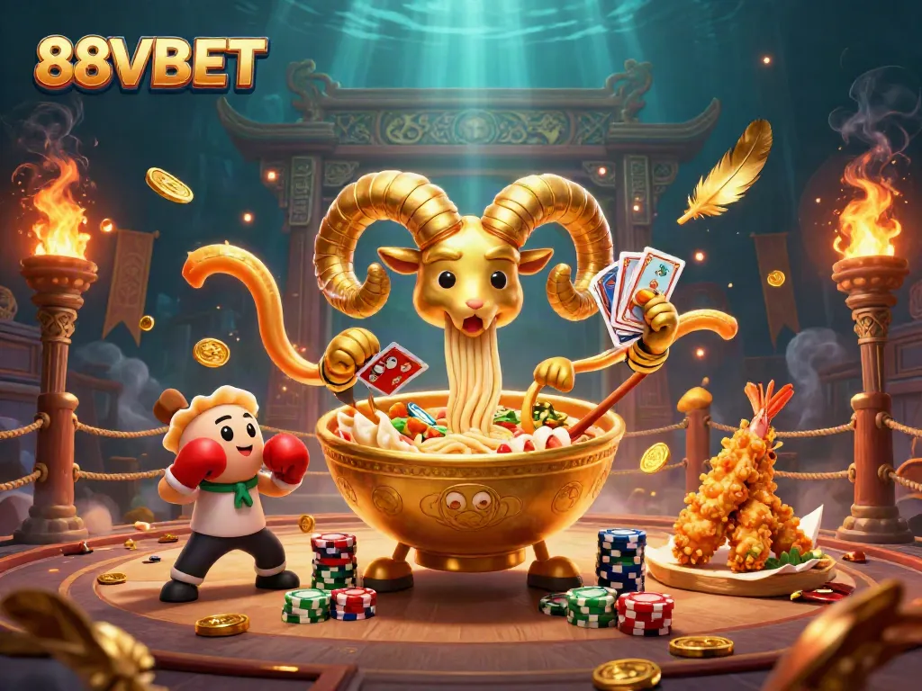Experience thrilling gameplay with 88VBET's unique casino characters in a vibrant setting.