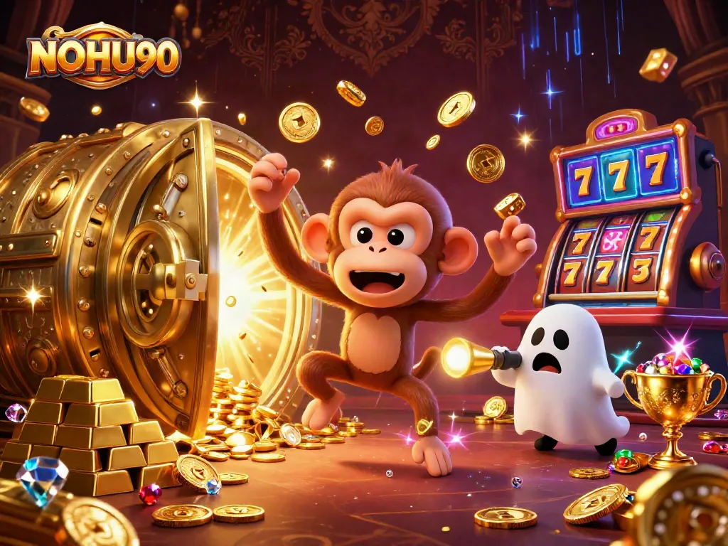 Experience exciting gaming thrills at NOHU90 with dynamic scenes of jackpot games and mystical adventures.