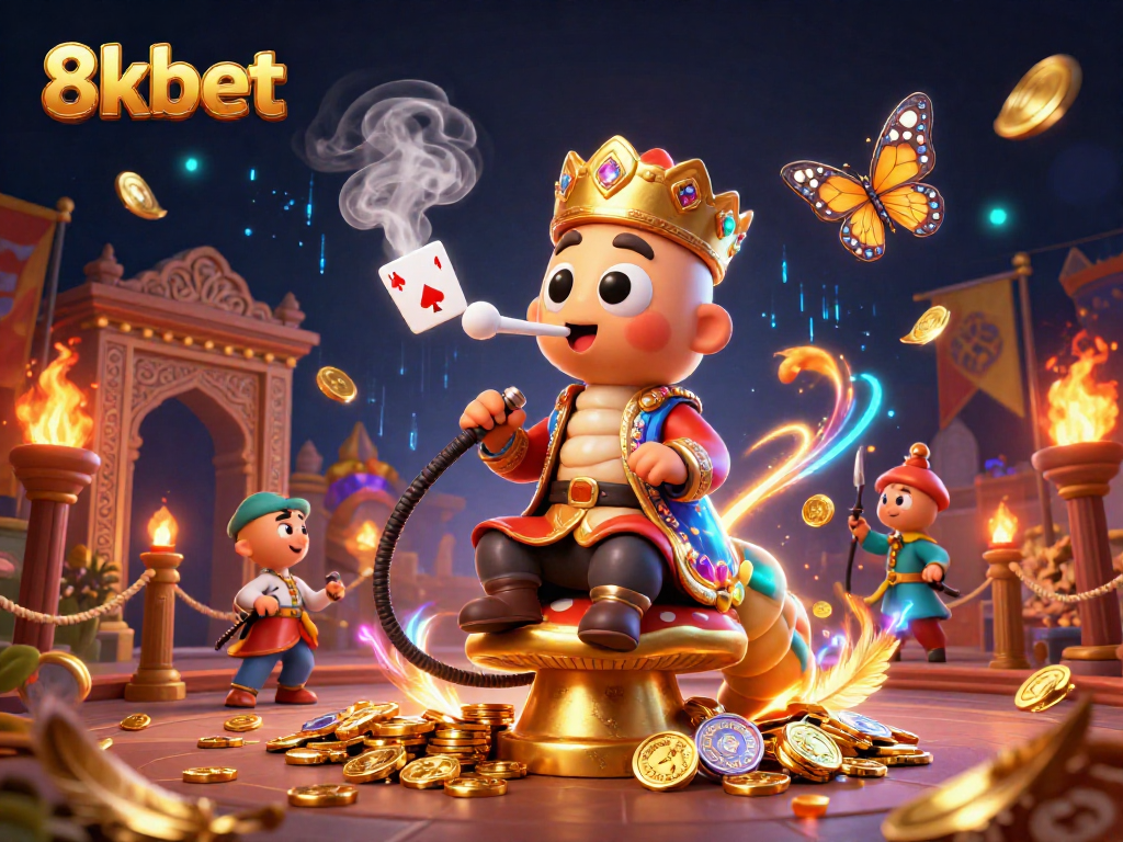 Experience winning strategies at 8kbet with vibrant casino-themed 3D illustration.
