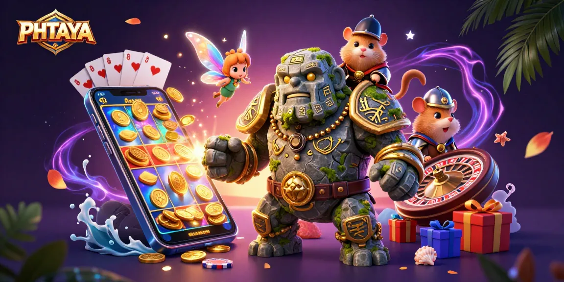 PHTAYA offers an enchanting online gaming experience with unique characters amidst vibrant casino elements.