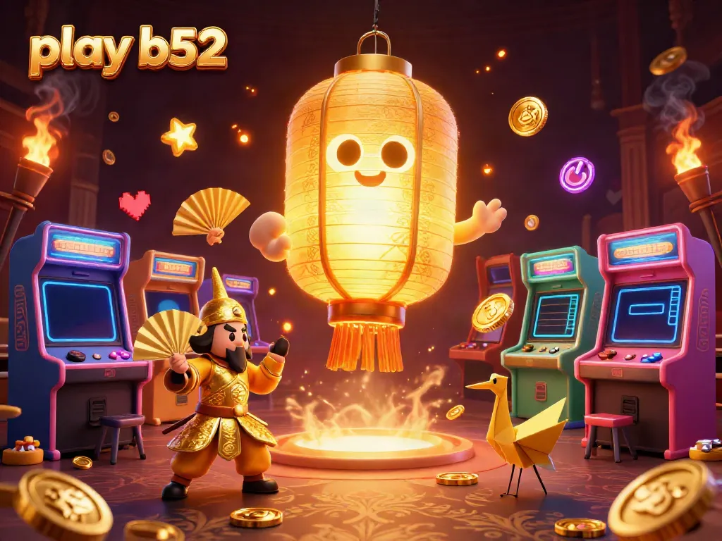 Engage in play b52 with vibrant 3D elements, glowing symbols, and energetic casino atmosphere.