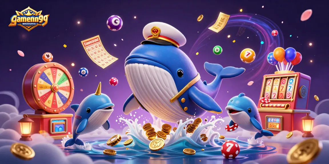 Engage with the colorful world of gamenohuuytin99 displaying a vibrant casino scene filled with animated characters and action.