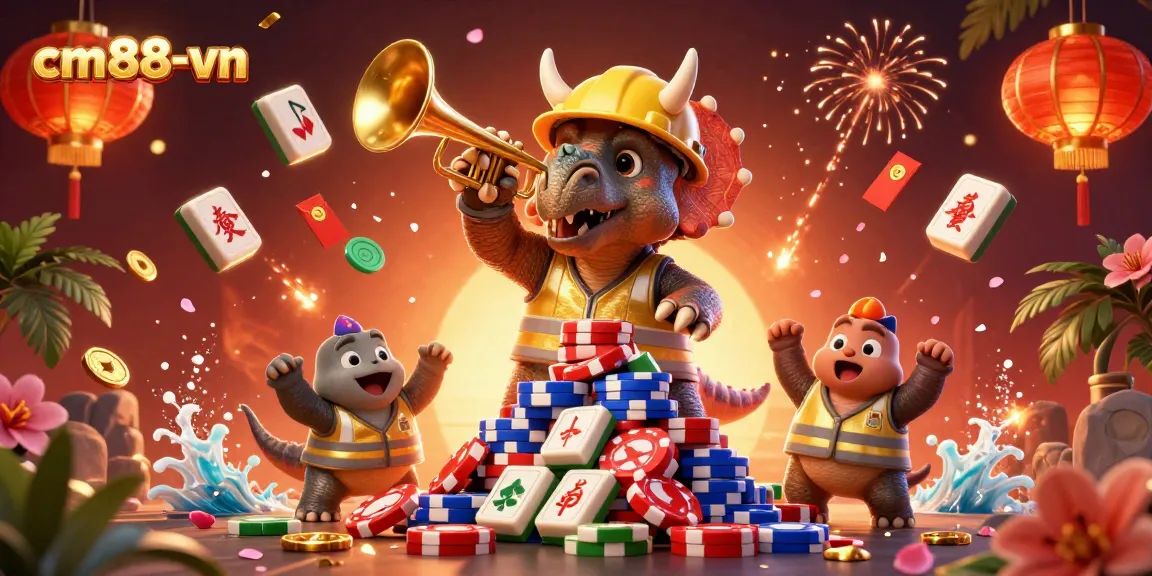 Experience the excitement at cm88-vn with a vibrant illustration featuring dynamic casino elements.