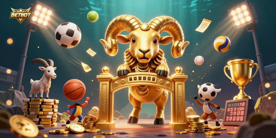 BetBDT sports-themed illustration showcasing dynamic betting action with golden elements and exciting game features.