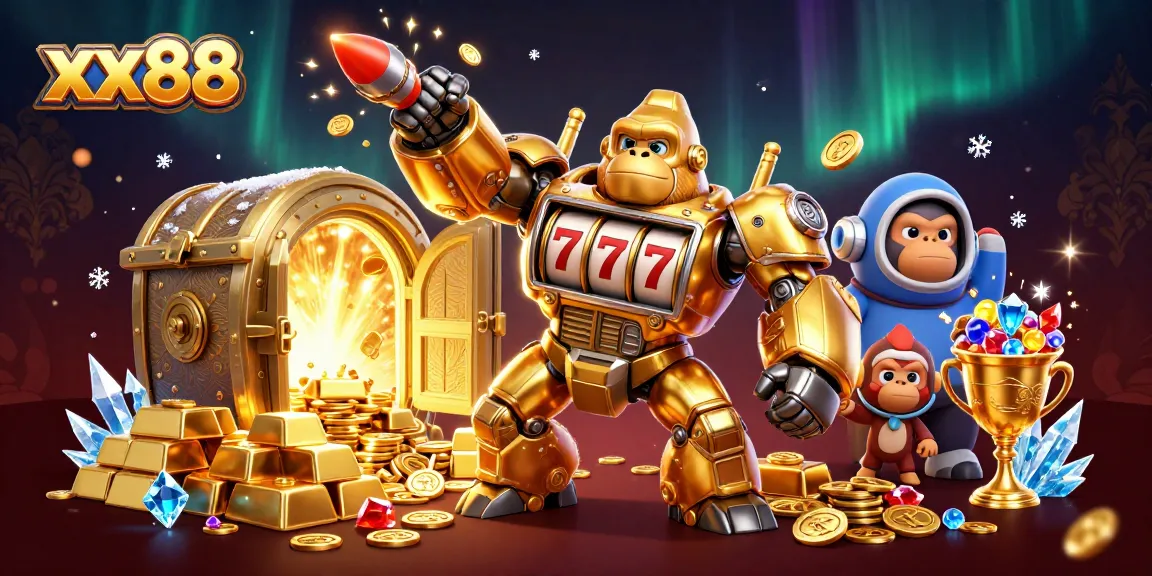 xx88 engages with thrilling slot machine action and golden treasures in an ultra-detailed casino adventure.