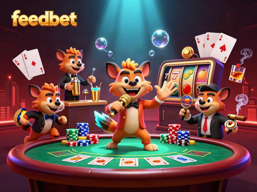Watch the hyenas at Feedbet's comedy casino, mixing drinks and checking IDs!
