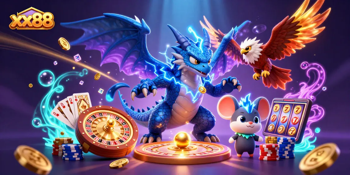 Experience thrilling gameplay at xx88 with vibrant animations and sparkling casino elements.