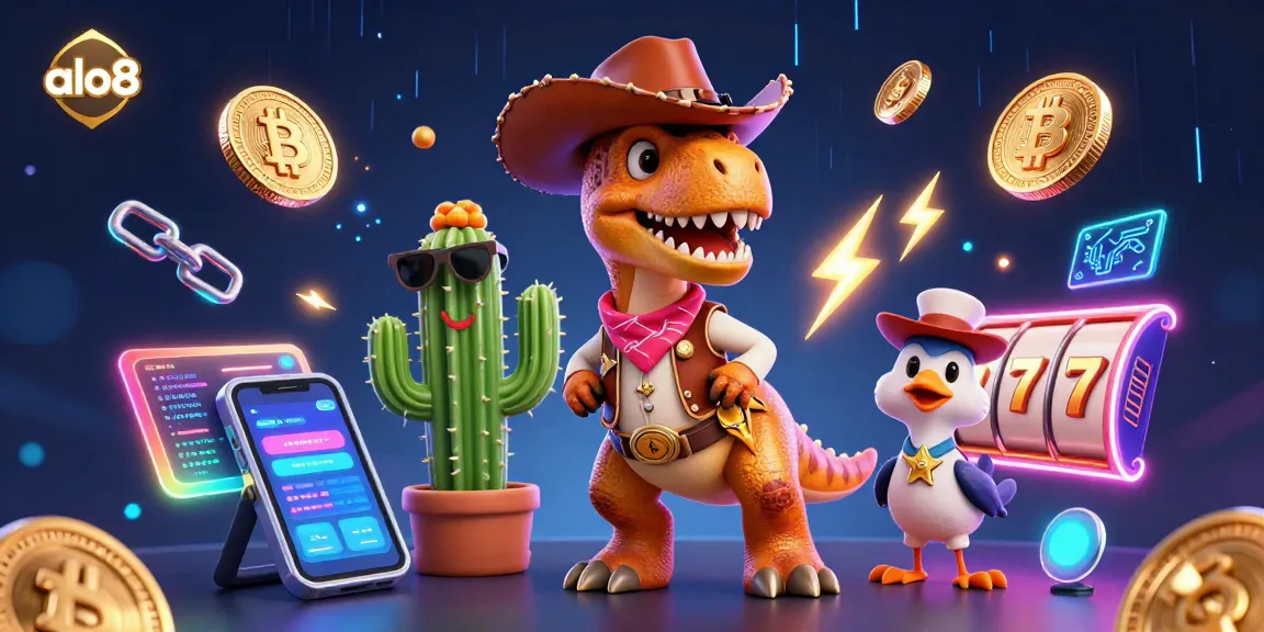 alo8 features interactive 3D characters engaging in exciting casino activities with neon elements