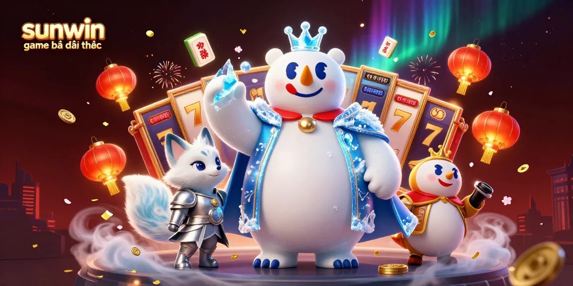 Engage with thrilling sunwin game bài đổi thưởng in this vibrant 3D casino illustration with dynamic elements.