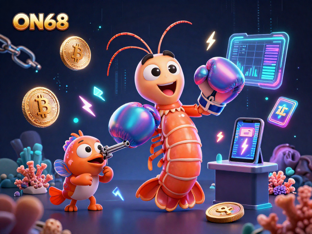 Engage with exciting features of ON68 through vibrant 3D digital illustration showcasing rich casino elements.
