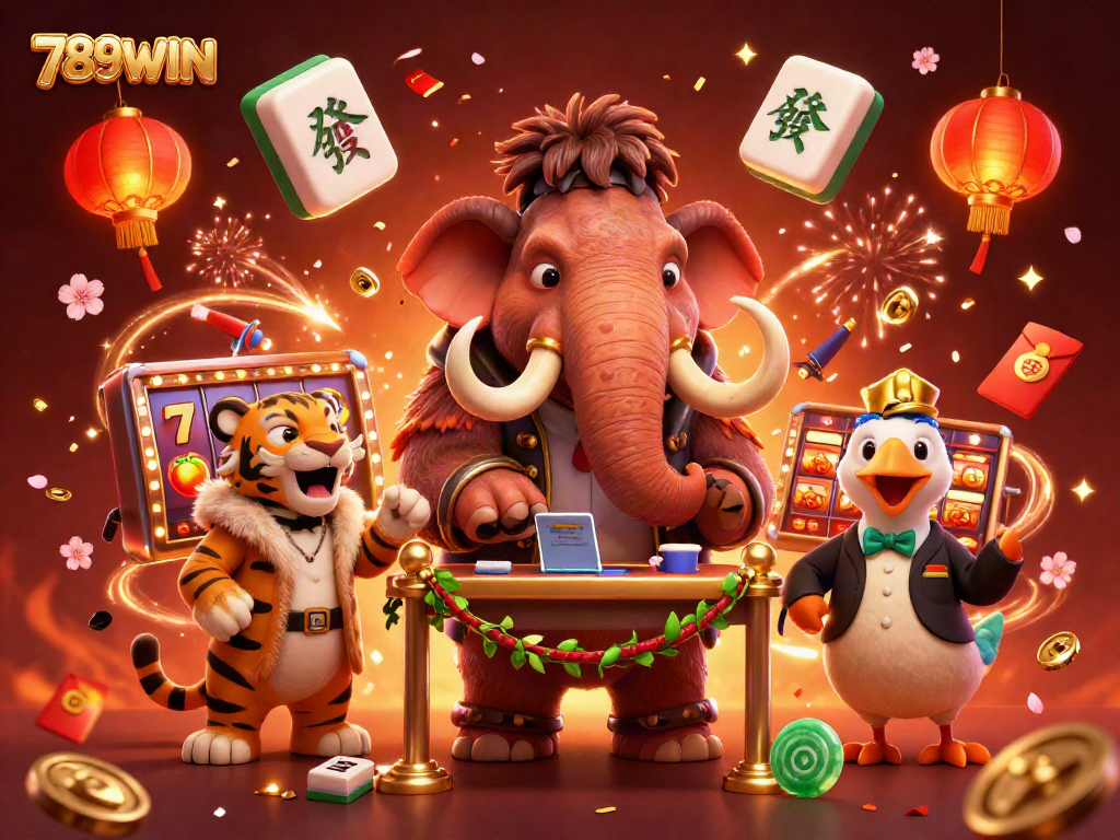 Experience excitement with 789WIN at the vibrant casino featuring colorful characters and dynamic slots.