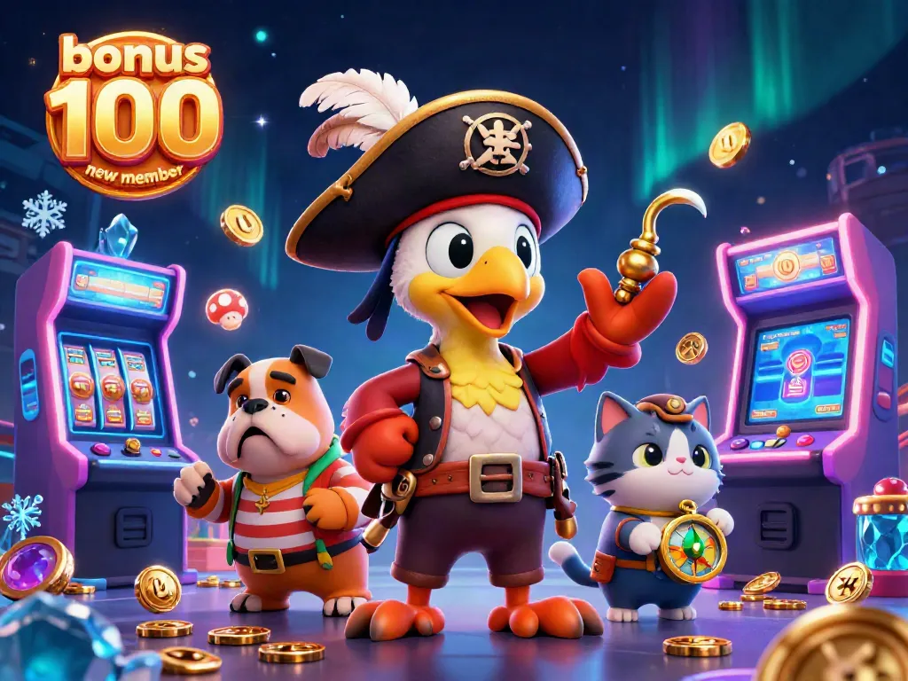 Engage in thrilling adventures with bonus new member 100 visual, featuring charismatic characters and exciting gaming elements.