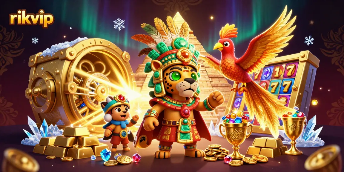Experience thrilling wins with rikvip as you spin colorful slot reels amidst stunning treasures.