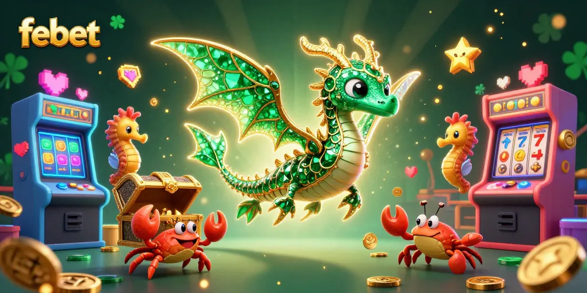 Join febet for thrilling slots action with a majestic sea dragon amidst dazzling casino elements.