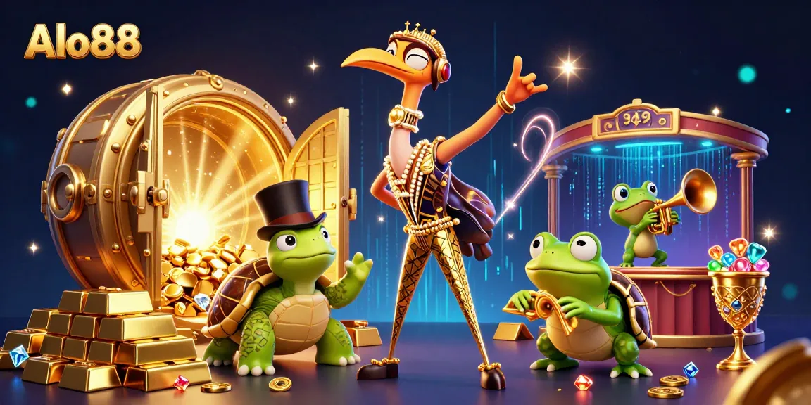 Alo88 invites you to enjoy a thrilling gaming experience with a colorful casino scene.