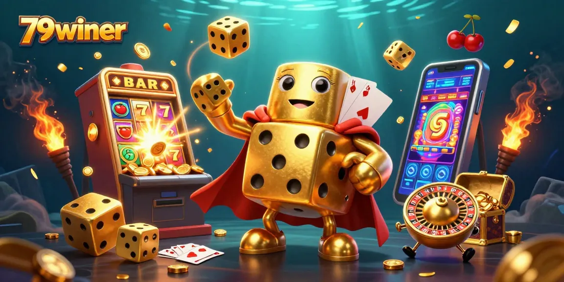 Engage with thrilling slots action at 79winer featuring vibrant golden dice and jackpot explosions.