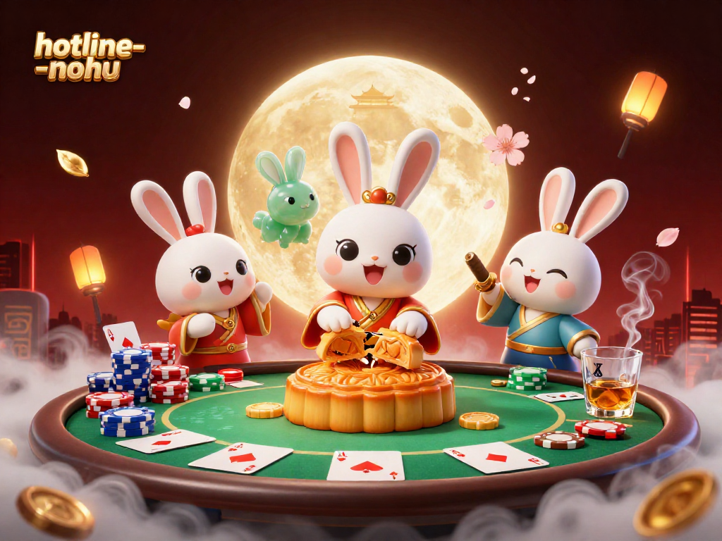 Experience thrilling gameplay with hotline-nohu as the moon rabbit reveals poker chips inside mooncakes.