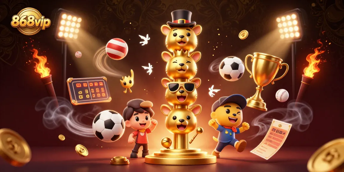 Engage with 868vip's thrilling betting action amidst dynamic sports elements and a vibrant casino atmosphere.