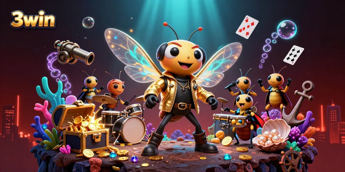 Experience exhilarating gameplay at 3win with vibrant casino-themed underwater treasure scenes.