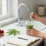 Natural wellness scene featuring strong THC vapes UK and organic CBD products, highlighting health benefits.
