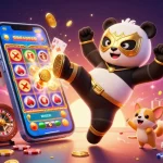 Engage with 抖阴官网, showcasing a dynamic 3D illustration of a panda wrestler in action amidst vibrant casino elements.