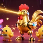 Engage in thrilling gameplay at AO88 with a dynamic 3D illustration featuring futuristic casino elements.