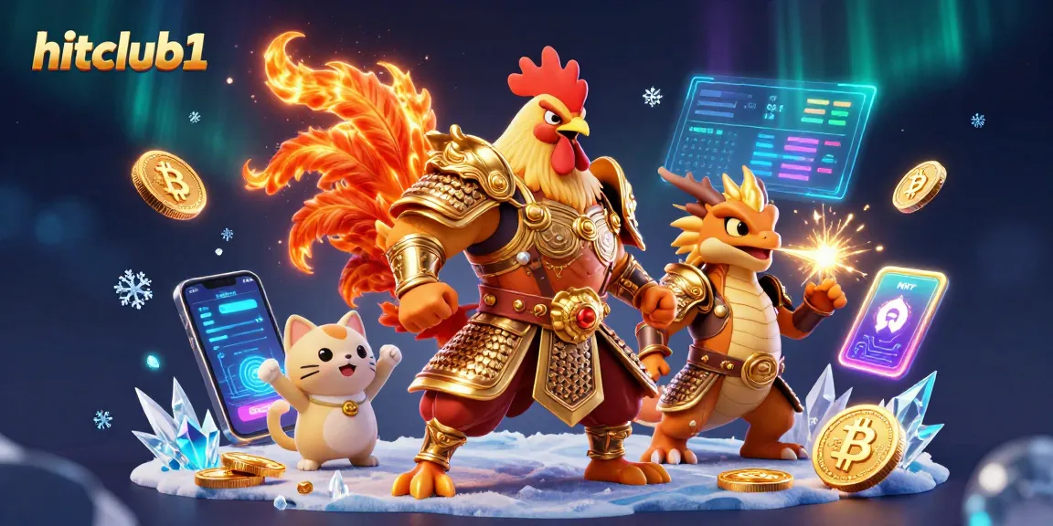 Experience thrilling gameplay with hitclub1 as a fighting rooster and dragon embody excitement in a vibrant casino