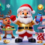 Bermain slot gacor dengan peluang jackpot di link spaceman, Santa dan teman-teman menghias suasana kasino.