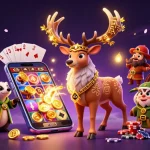 GMNC assesses online casino risk using visuals of a druid stag, gaming elements, and mystical ambiance