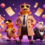 Experience the thrilling vibe of 777vip with animated raptors entering a casino lounge.