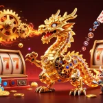 Engage players with the thrilling da88 dragon and slot reels in an action-packed casino scene.
