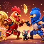 Engage in thrilling action with 188bet as roosters battle for glory in this vibrant, dynamic scene.