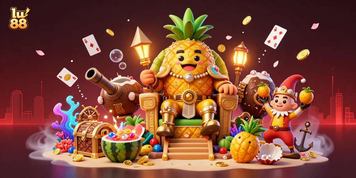 Experience thrilling gaming action at lu 88 casino with vibrant characters, underwater treasures, and playful elements.