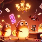 Experience vibrant gameplay at net88 with a glowing cave casino inhabited by cartoon glowworms.