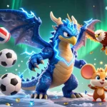 Place your bets at SKY88 with this dynamic 3D illustration featuring captivating characters and sports elements.
