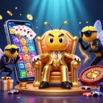 Experience the thrill of KU88 as the bumblebee mob boss rules in a vibrant casino setting.