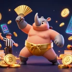 Engage with 11M at the casino while a rhinoceros beetle champion performs a winning stomp.