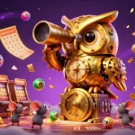 Experience thrilling gameplay with tải go88 in a lively casino scene featuring a clockwork owl and vibrant lottery elements.
