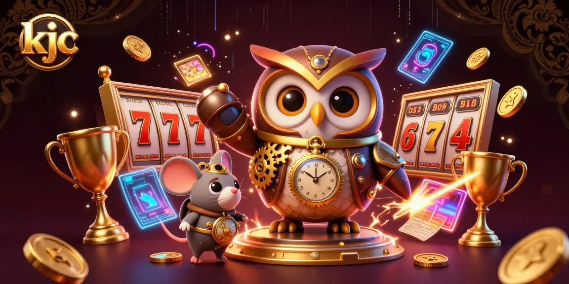 Experience thrilling casino action with kjc's innovative 3D illustration featuring lively characters and game elements.