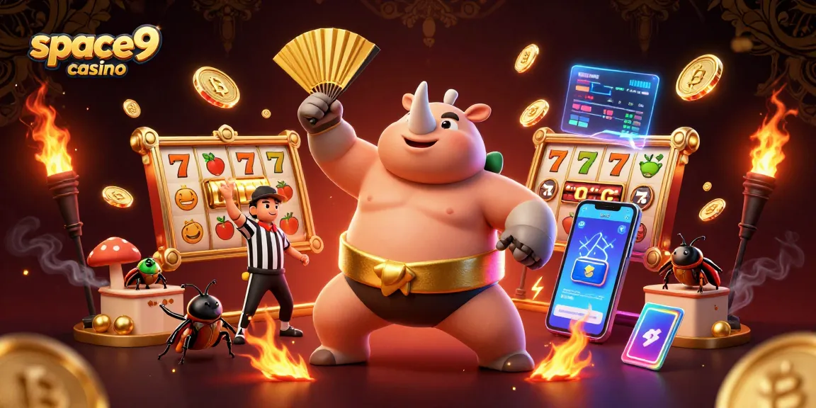 Experience the excitement at space9 casino with vibrant 3D characters and dynamic casino elements.