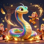 Engage with Du88 at the vibrant online casino featuring a serpent and monkey king amidst gold coins.