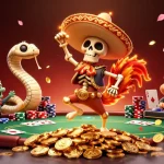 SV88 celebrates with a vibrant casino scene, showcasing a mariachi rooster, mummy snake, and DJ hamster.